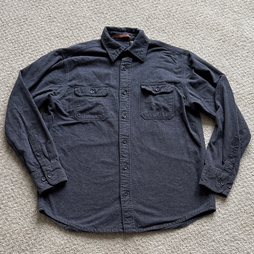 🟢 5/$25 Timberland | 100% Cotton Long Sleeve Chamois Shirt in Gray | Size M